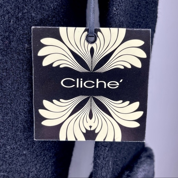 Saks Off 5th Black sweater w/faux fur sleeves - Picture 4 of 6